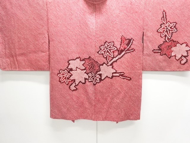 JAPANESE KIMONO / UNUSED HOARI COAT / ALL SHIBORI / MAPLE 